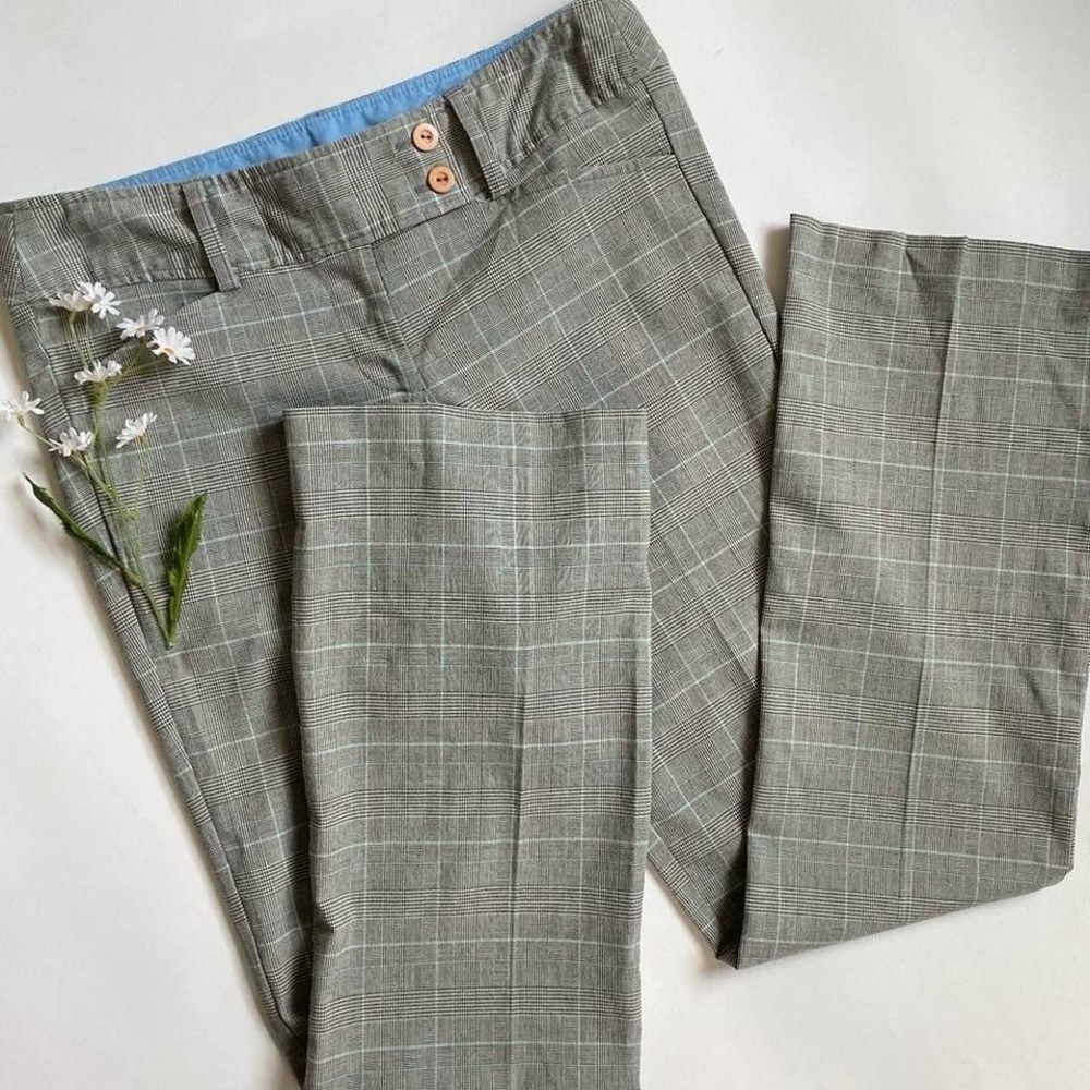 Vintage low rise gray plaid pants - Picture 1 of 8